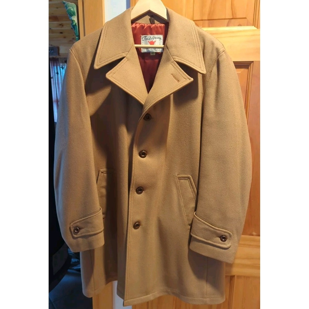 Vintage Field & Stream Gordon Ferguson Tan Wool Trench Coat Jacket Men's 40